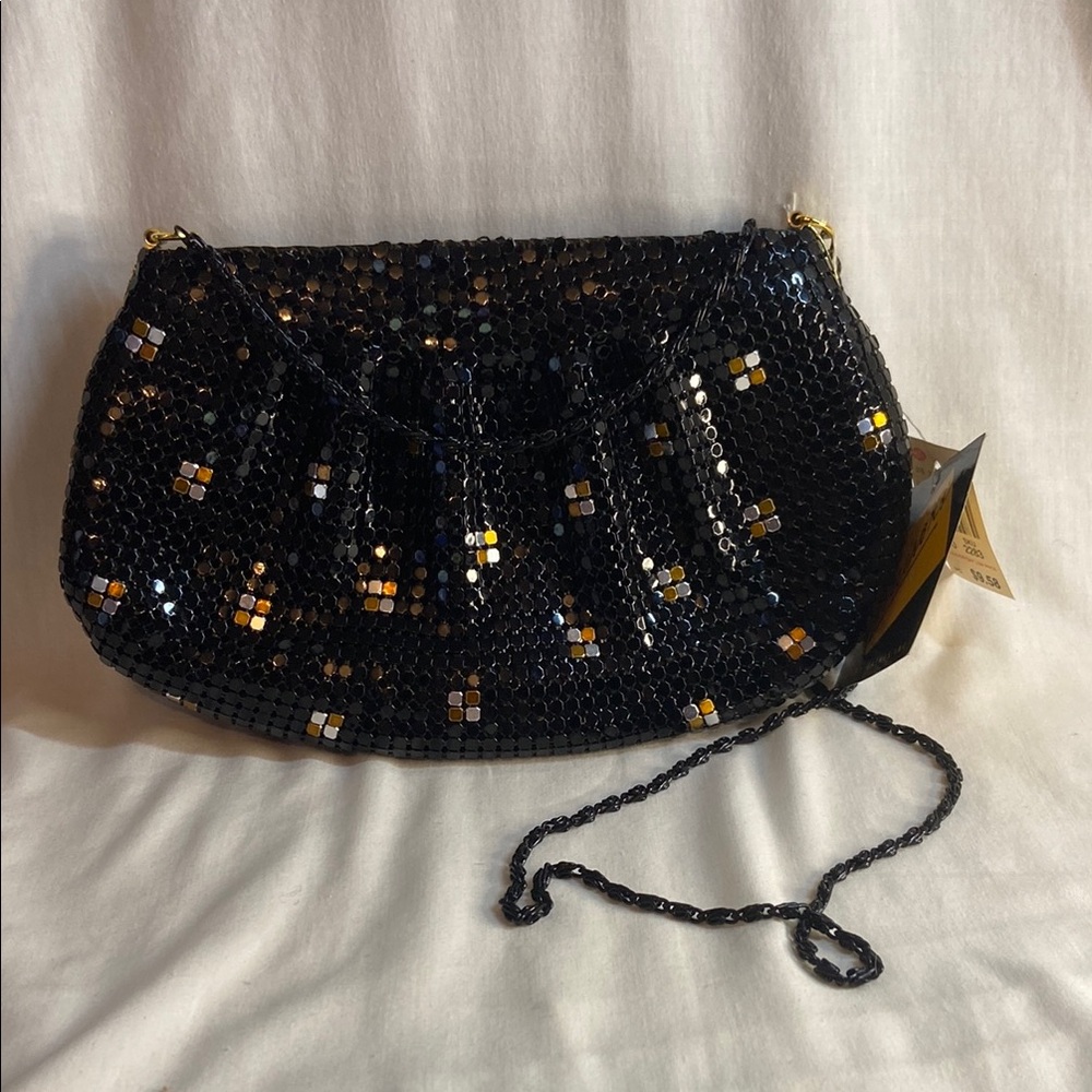 Vintage Black and Gold Quilted chain strap shoulder bag